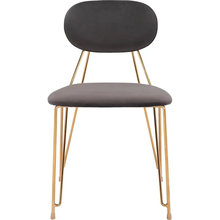 Georges Gray & Gold Armless Dining Chair 2PC - LOOMLAN - Zuo Modern - Dining Chairs