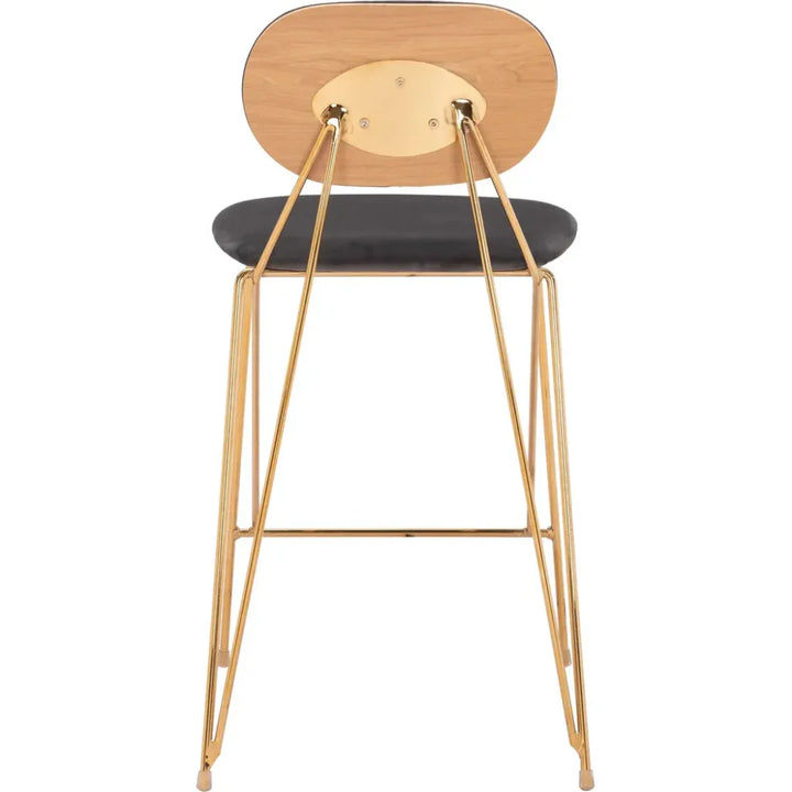 Georges Gray and Gold Counter Stool 2PC - LOOMLAN - Zuo Modern - Counter Stools