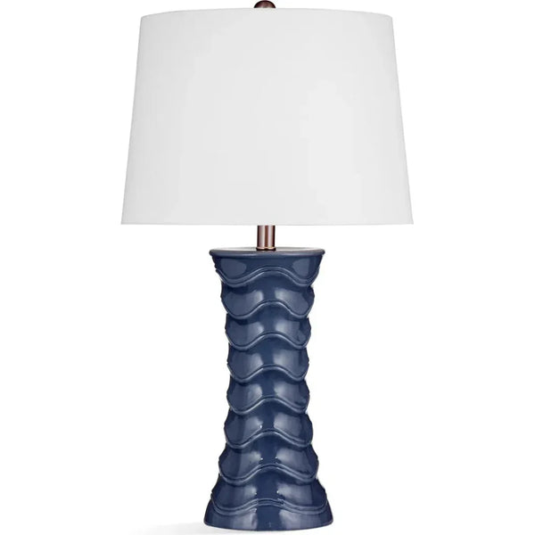 Gere Ceramic Blue Table Lamp - LOOMLAN - Bassett Mirror - Table Lamps
