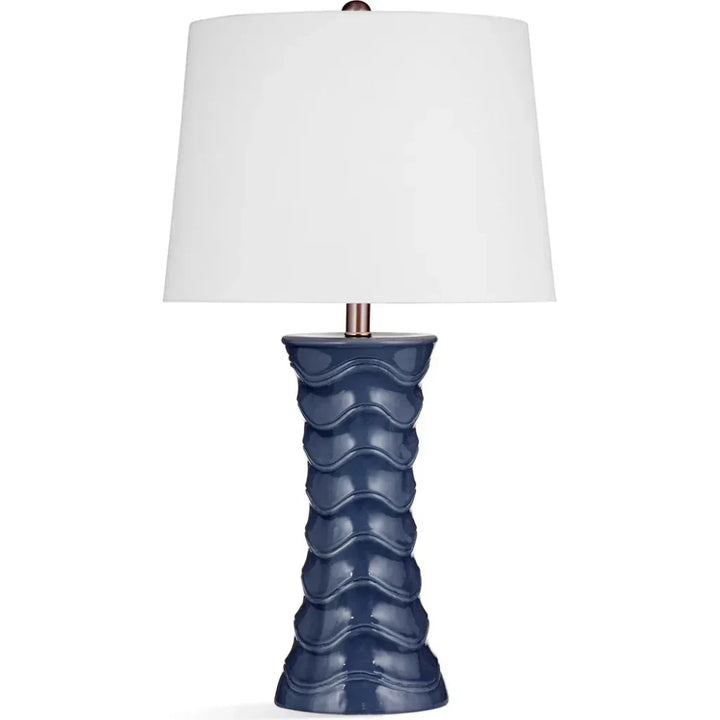 Gere Ceramic Blue Table Lamp - LOOMLAN - Bassett Mirror - Table Lamps