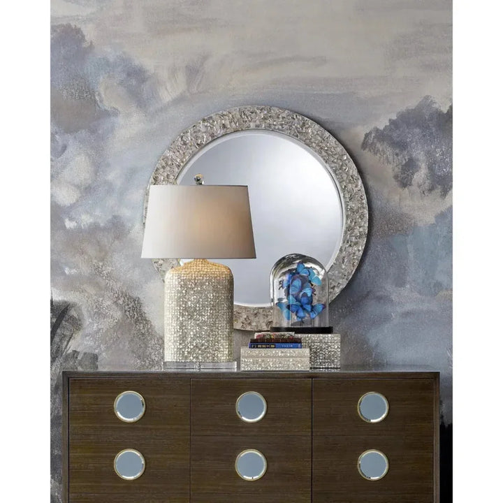 Gerri Dot Mother Of Pearl & Acrylic White Table Lamp - LOOMLAN - Currey & Co - Table Lamps