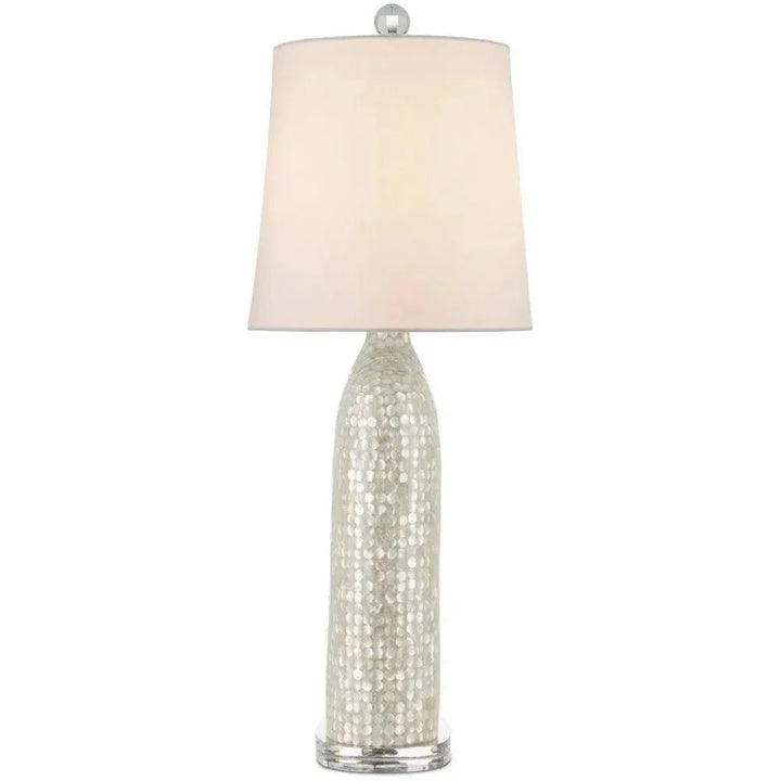 Gerri Dot Mother Of Pearl & Acrylic White Table Lamp - LOOMLAN - Currey & Co - Table Lamps