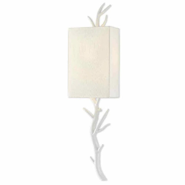 Gesso White Baneberry Wall Sconce Right Wall Sconces LOOMLAN By Currey & Co