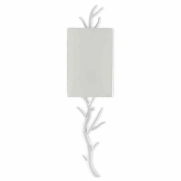 Gesso White Baneberry Wall Sconce Right Wall Sconces LOOMLAN By Currey & Co