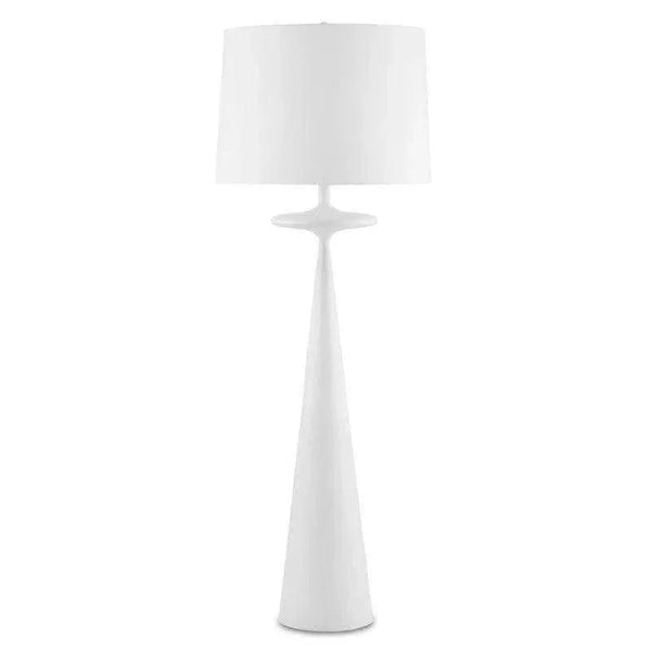 Gesso White Giacomo Floor Lamp-Floor Lamps-Currey & Co-LOOMLAN