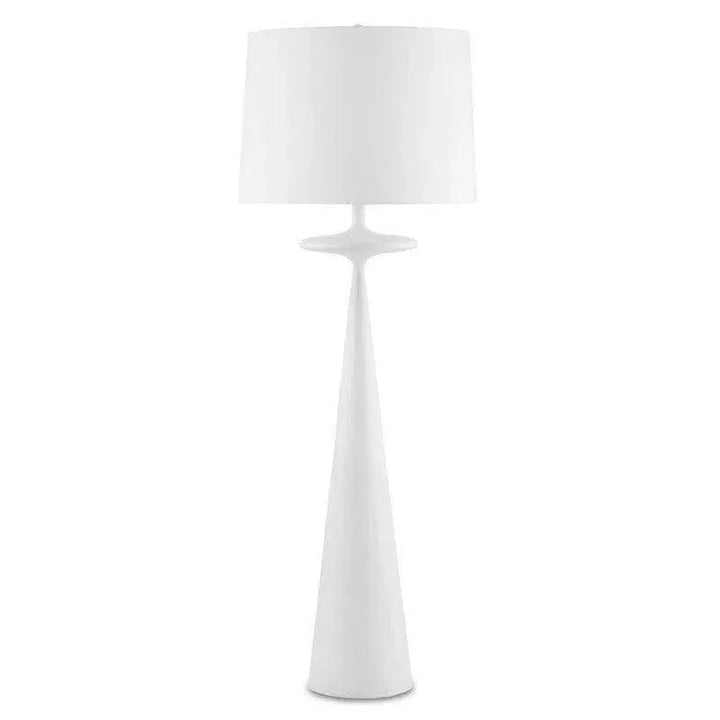 Gesso White Giacomo Floor Lamp-Floor Lamps-Currey & Co-LOOMLAN