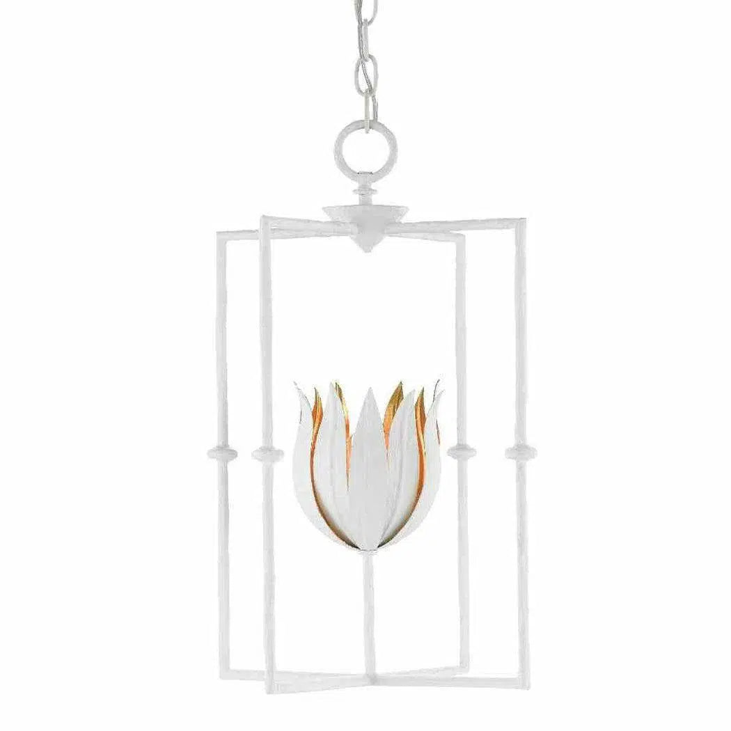 Gesso White Gold Leaf Tulipano Lantern