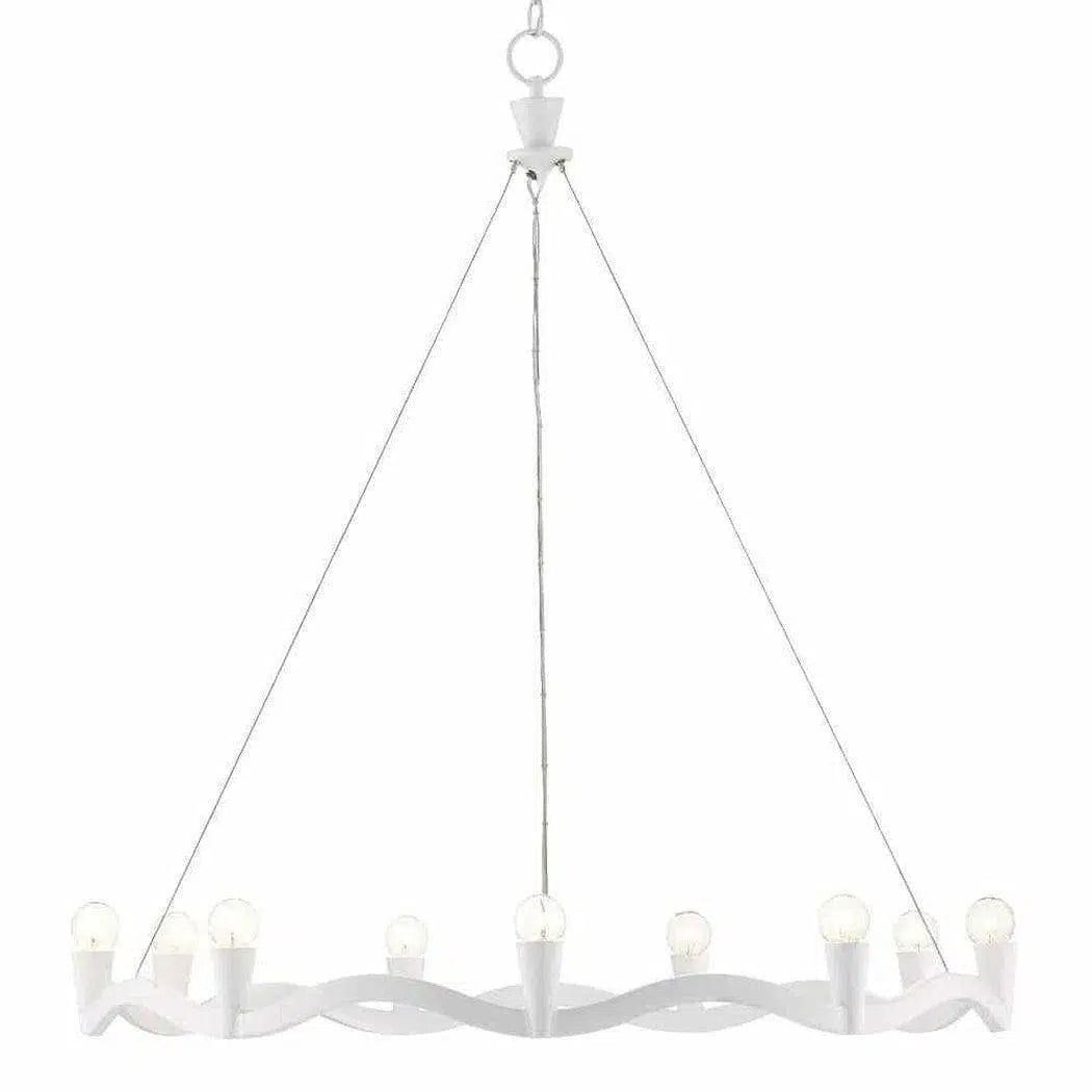 Gesso White Serpentina White Chandelier