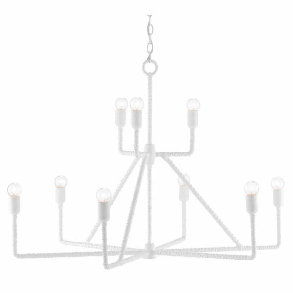 Gesso White Trilling Chandelier Chandeliers LOOMLAN By Currey & Co