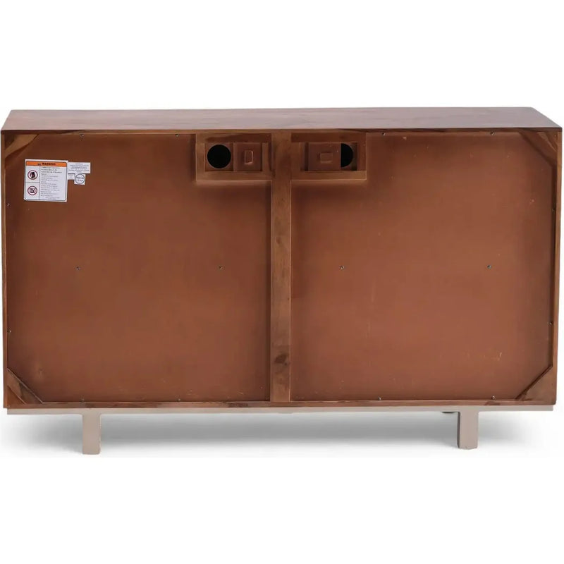 Getson Wooden Brown 4 Door Sideboard-Sideboards-LOOMLAN-LOOMLAN