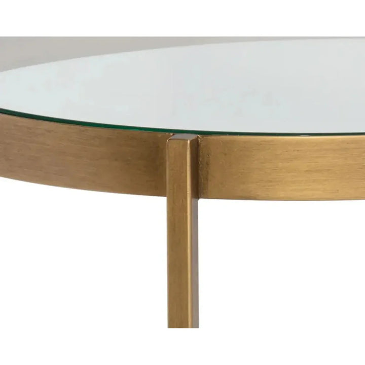 Gia Glass Topped Round Coffee Table - LOOMLAN - SUNPAN - Coffee Tables