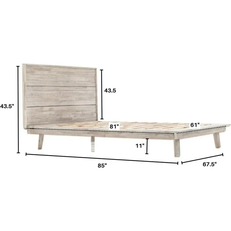 Gia Natural Wood Platform Bed Frame