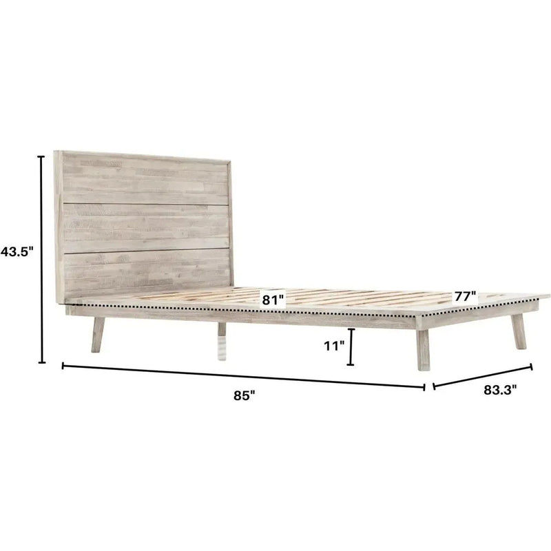 Gia Natural Wood Platform Bed Frame