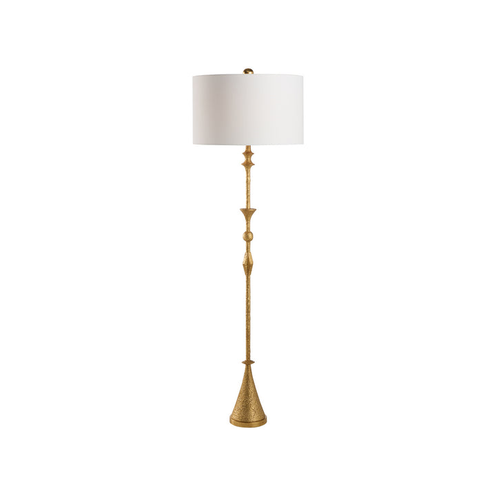 Gia Resin Gold Floor Lamp-Floor Lamps-Chelsea House-LOOMLAN