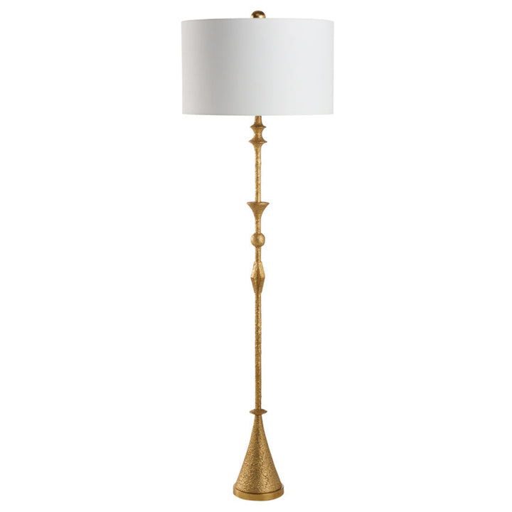 Gia Resin Gold Floor Lamp-Floor Lamps-Chelsea House-LOOMLAN