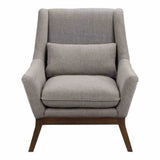 Gia Rustic Grey Fabric Lounge Chair Exposed Solid Wood Frame Club Chairs LOOMLAN By Moe's Home