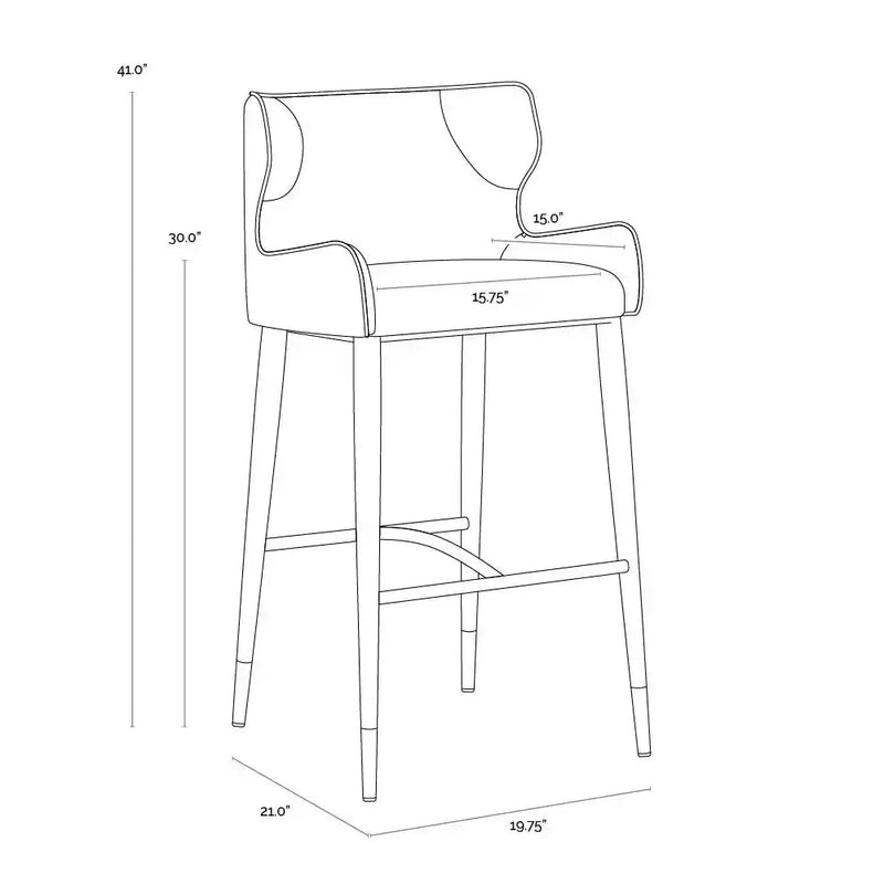 Gianni Leather Barstool-Bar Stools-SUNPAN-LOOMLAN