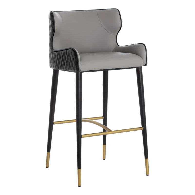 Gianni Leather Barstool-Bar Stools-SUNPAN-LOOMLAN