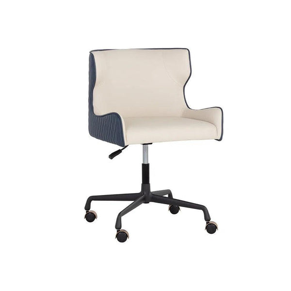 Gianni Leather Office Chair-Office Chairs-SUNPAN-Dillon Cream / Dillon Thunder-LOOMLAN