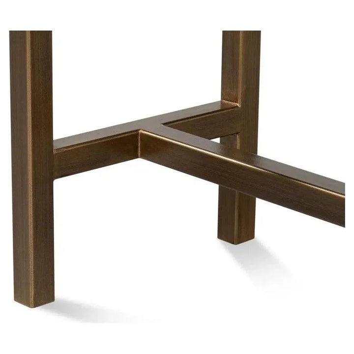 Gideon Wood & Shagreen Leather Green Sofa Table - LOOMLAN - Sarreid - Console Tables