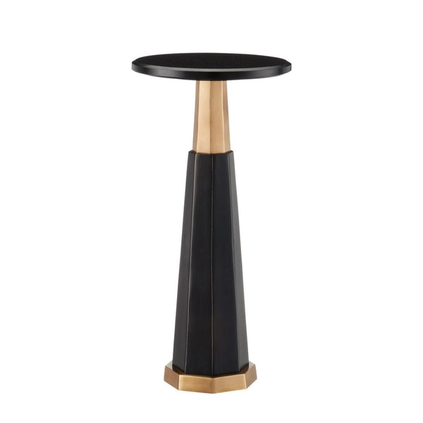 Gieves Black Stone Top Round Drinks Table