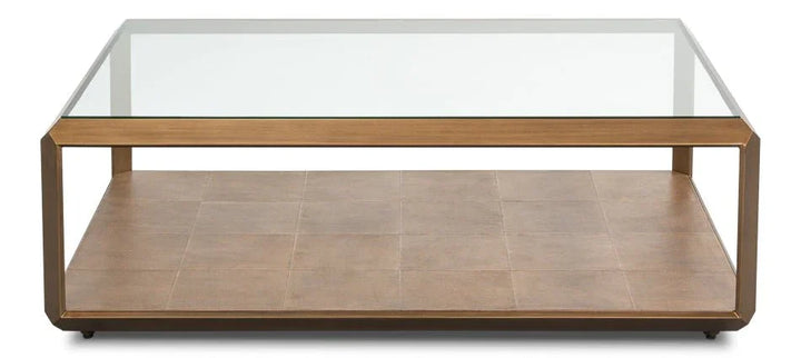 Gilbert Iron Framed Rectangular Cocktail Table - LOOMLAN - Sarreid - Coffee Tables