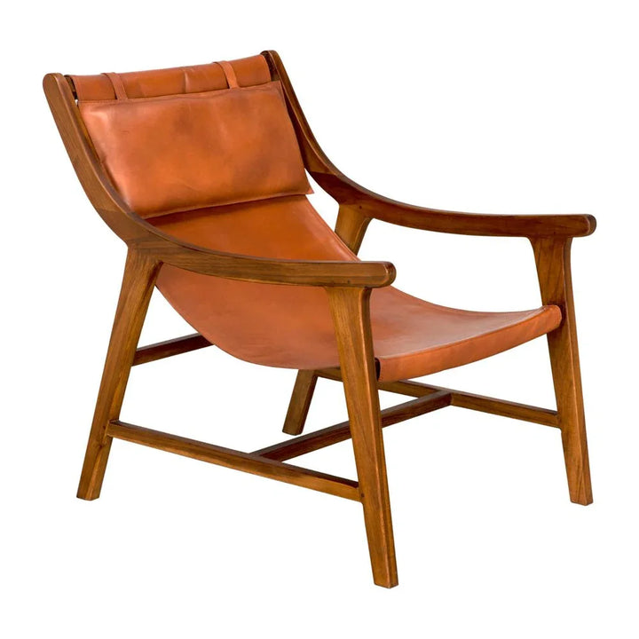 Gilberto Teak Wood Framed Club Chair - LOOMLAN - Noir - Club Chairs
