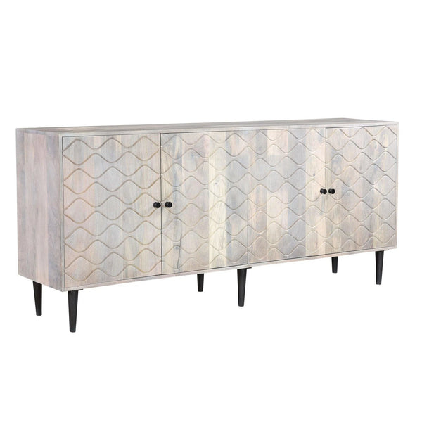 Gillian 84 inches White Wave Pattern Sideboard Sideboards LOOMLAN By LOOMLAN