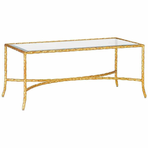 Gilt Bronze Gilt Twist Cocktail Table Coffee Tables LOOMLAN By Currey & Co