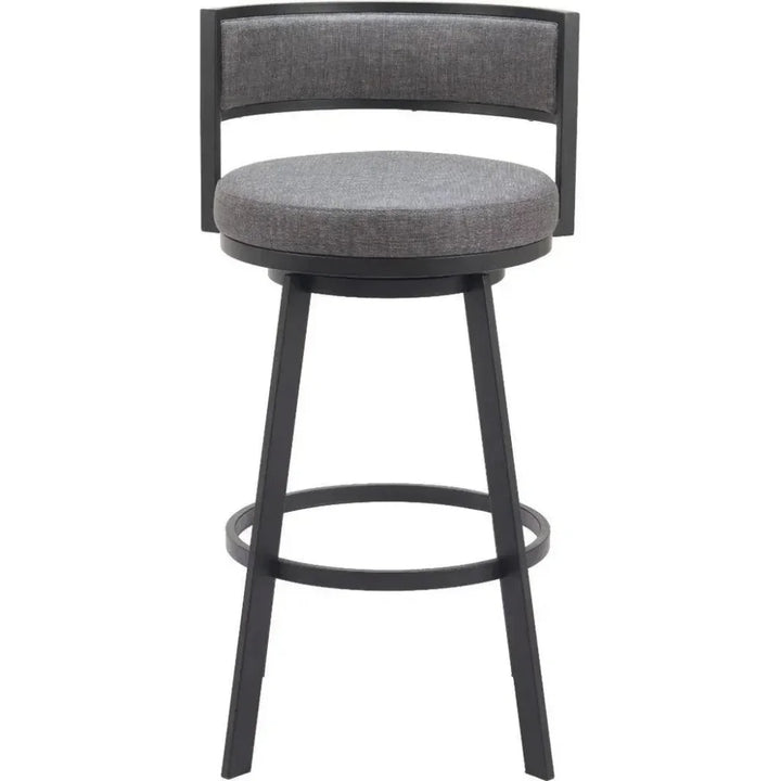 Gimsby Wood and Steel Grey Swivel Barstool - LOOMLAN - Zuo Modern - Bar Stools