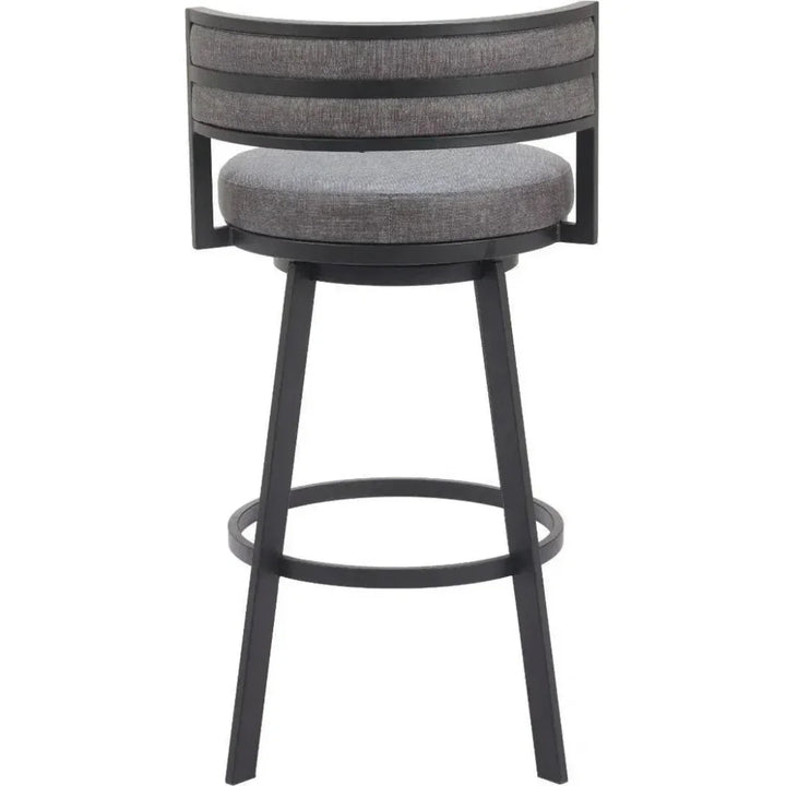 Gimsby Wood and Steel Grey Swivel Barstool - LOOMLAN - Zuo Modern - Bar Stools