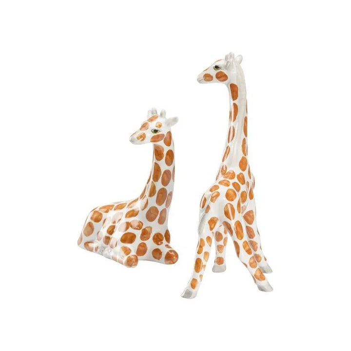 Giraffes Style Ceramic Made Sculpture (Pr) - LOOMLAN - Chelsea House - Statues & Sculptures
