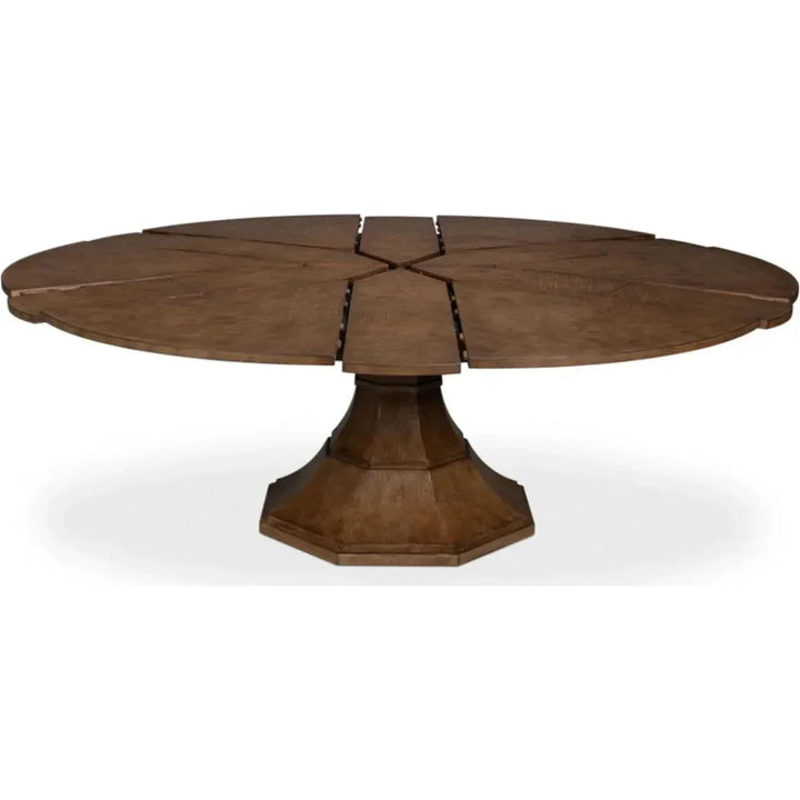 Giselle Jupe Extendable Round Dining Table-Dining Tables-Sarreid-LOOMLAN