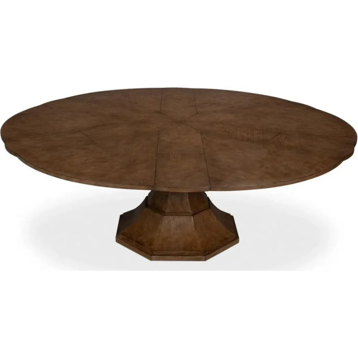 Giselle Jupe Extendable Round Dining Table-Dining Tables-Sarreid-LOOMLAN