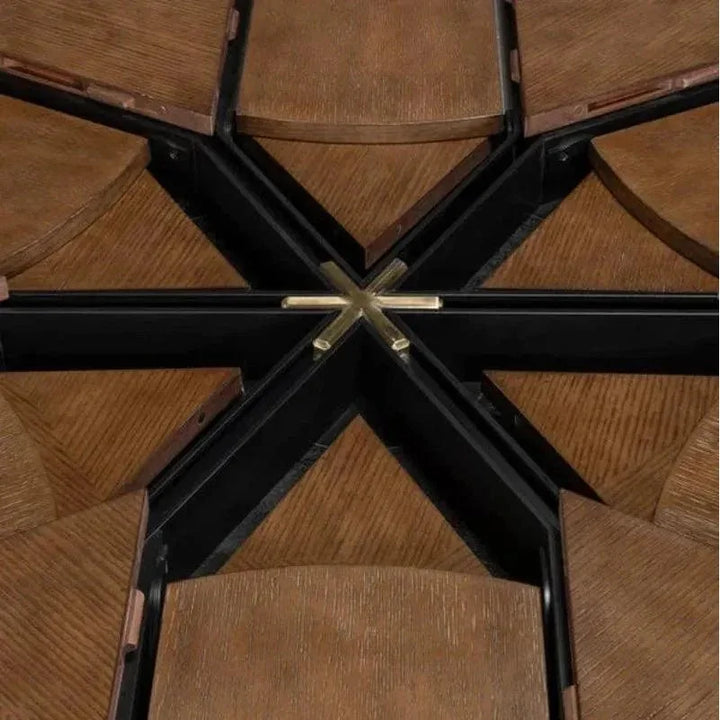 Giselle Jupe Extendable Round Dining Table-Dining Tables-Sarreid-LOOMLAN