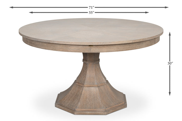 Giselle Jupe Extendable Wooden Dining Table-Dining Tables-Sarreid-LOOMLAN