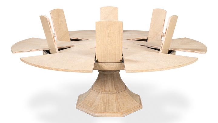 Giselle Jupe Extendable Wooden Dining Table-Dining Tables-Sarreid-LOOMLAN