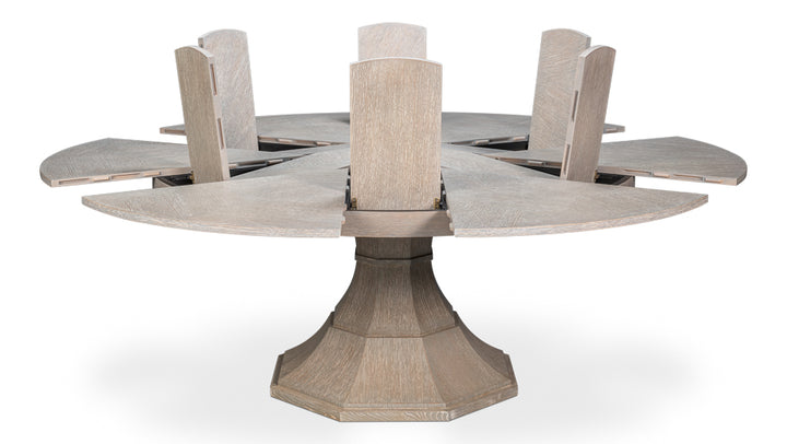 Giselle Jupe Extendable Wooden Dining Table-Dining Tables-Sarreid-LOOMLAN