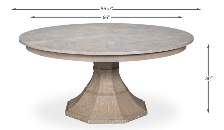 Giselle Jupe Extendable Wooden Dining Table-Dining Tables-Sarreid-LOOMLAN