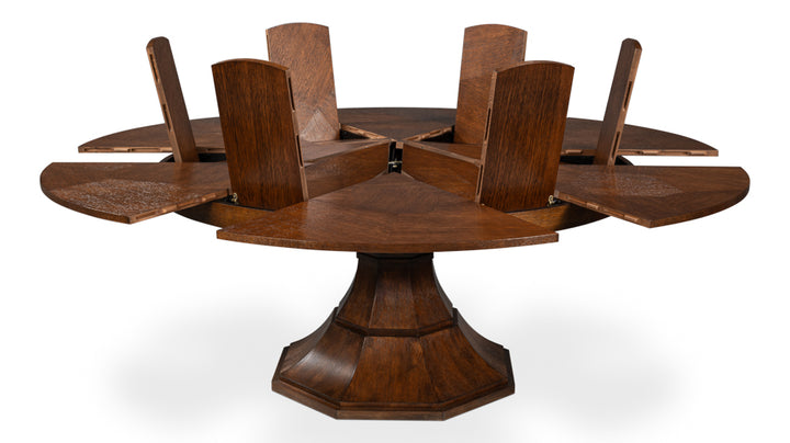 Giselle Jupe Extendable Wooden Dining Table-Dining Tables-Sarreid-LOOMLAN