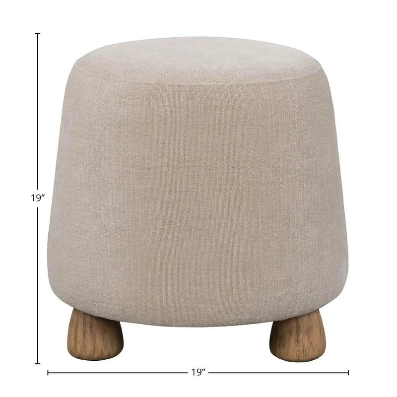 Giselle Performance Fabric Round Ottoman-Ottomans-LH Imports-LOOMLAN