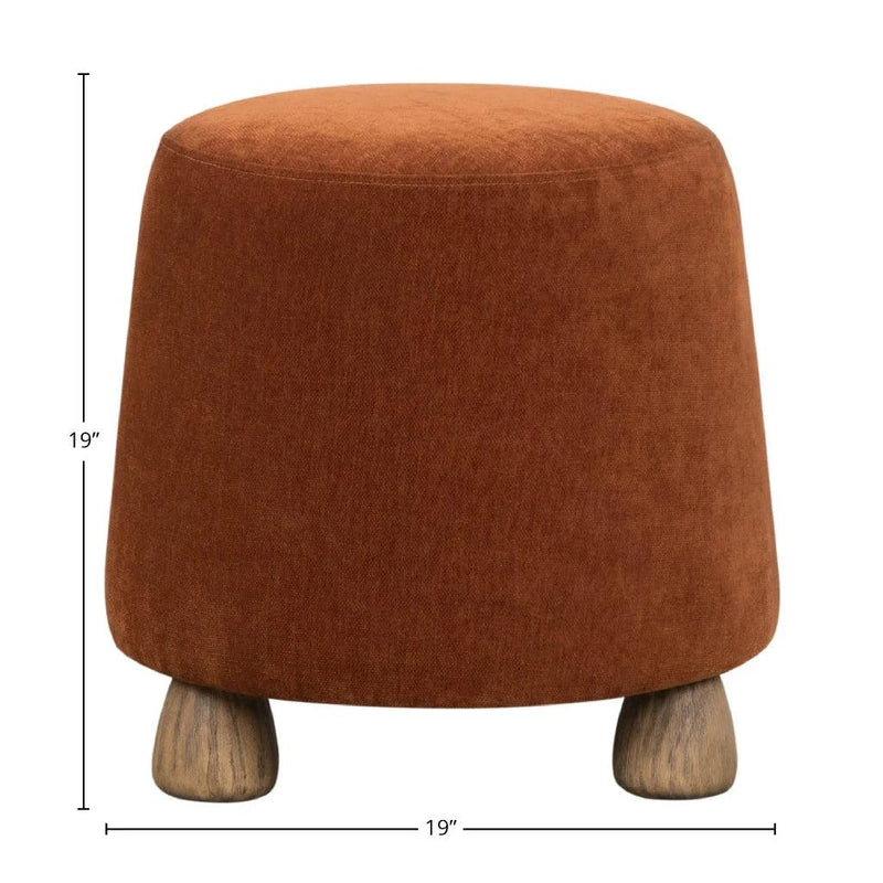 Giselle Performance Fabric Round Ottoman-Ottomans-LH Imports-LOOMLAN