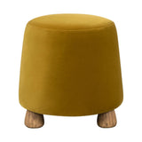 Giselle Performance Fabric Round Ottoman-Ottomans-LH Imports-Dijon Velvet-LOOMLAN