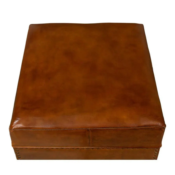 Giuseppe Footstool Light Brown - LOOMLAN - Sarreid - Poufs and Stools