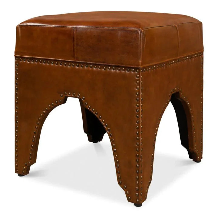 Giuseppe Footstool Light Brown - LOOMLAN - Sarreid - Poufs and Stools
