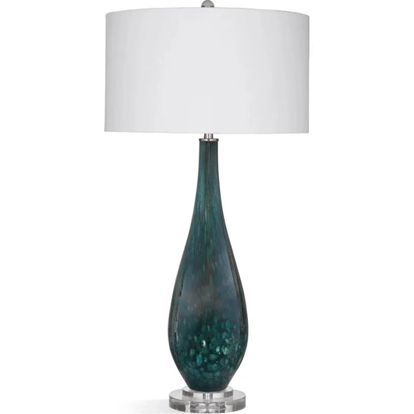 Glaize Glass and Crystal Blue Table Lamp - LOOMLAN - Bassett Mirror - Table Lamps