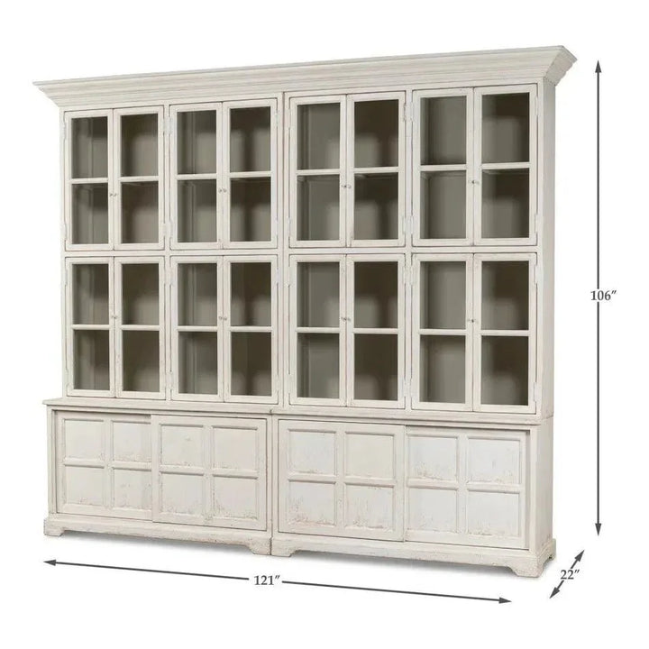 Glass Front Double Curio Bookcase Cabinets - LOOMLAN - Sarreid - Buffets & Curios