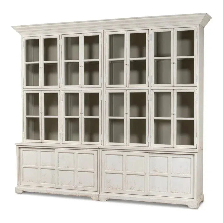Glass Front Double Curio Bookcase Cabinets - LOOMLAN - Sarreid - Buffets & Curios