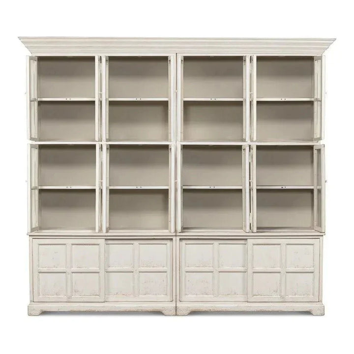 Glass Front Double Curio Bookcase Cabinets - LOOMLAN - Sarreid - Buffets & Curios