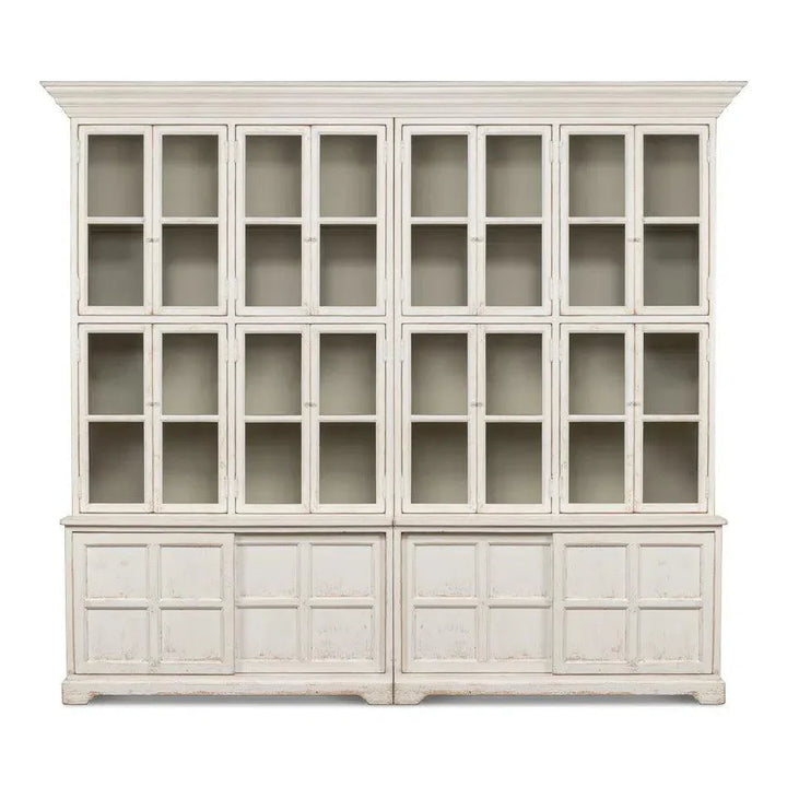 Glass Front Double Curio Bookcase Cabinets - LOOMLAN - Sarreid - Buffets & Curios